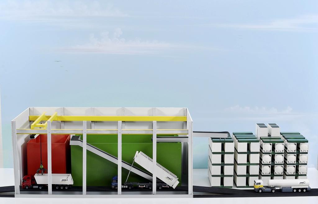 Biomass plant material being processed for energy