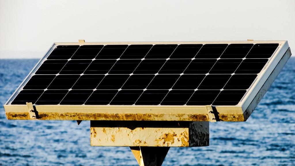 Solar panels capturing sunlight on a sunny day